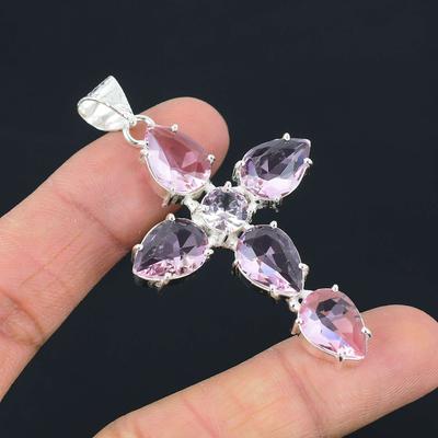 White Topaz Gemstone Pendant Solid 925 Sterling Silver Pendant Jewelry Gift For Unisex LG-076