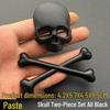 3D Metal Skull Car Emblem: Halloween Harley Hood, Tail, and Side Sticker