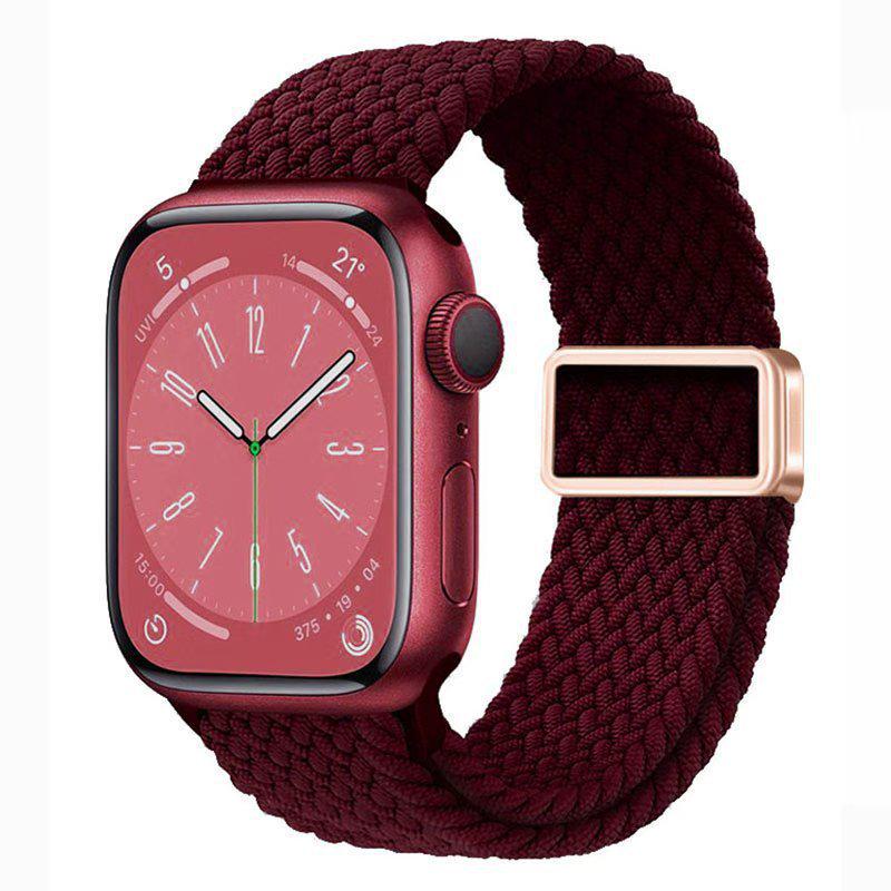 Compatible with Apple Watch S10, iWatch 11, Xiaomi 9, Huawei; Rainbow Nylon Magnetic Buckle Strap.