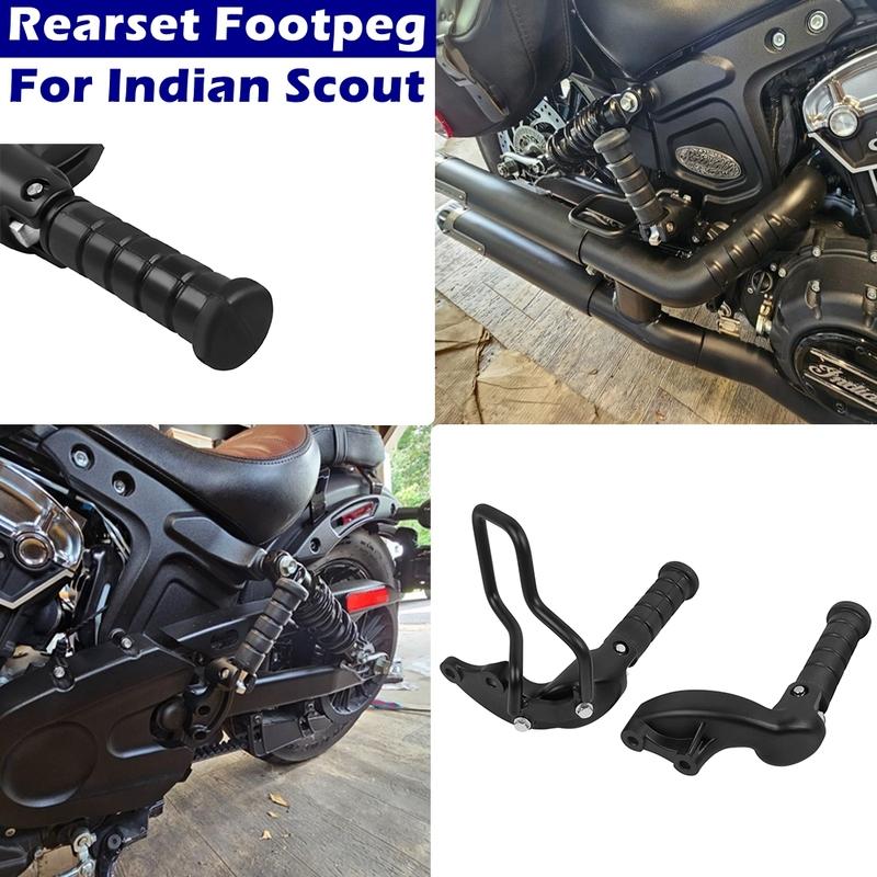 Motorrad Hinterradrasten Fußrasten für Indian Scout 2015-2024 Scout Sixty 2016-2024 Scout Bobber 2018-2024 Klappbare Sozius-Fußrasten