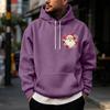 Men's Christmas Print Lined Zip Front Pullover Hoodie Cozy Winter Sweatshirt for Holiday