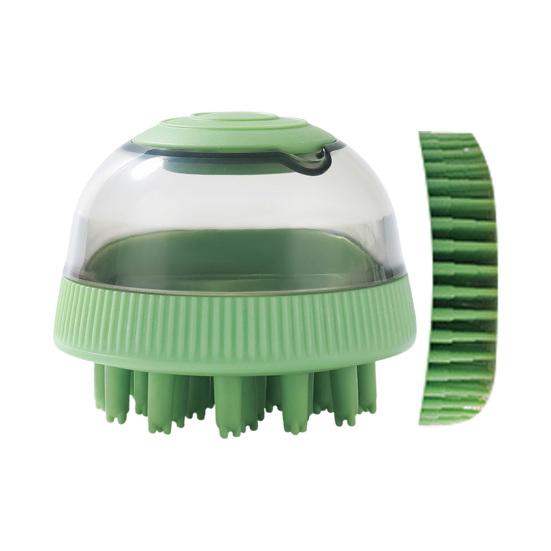 

Щетка для волос с мягкой щетиной, щетка для шампуня для домашних животных, влажная сухая собачья шерсть двойного назначения зелёный