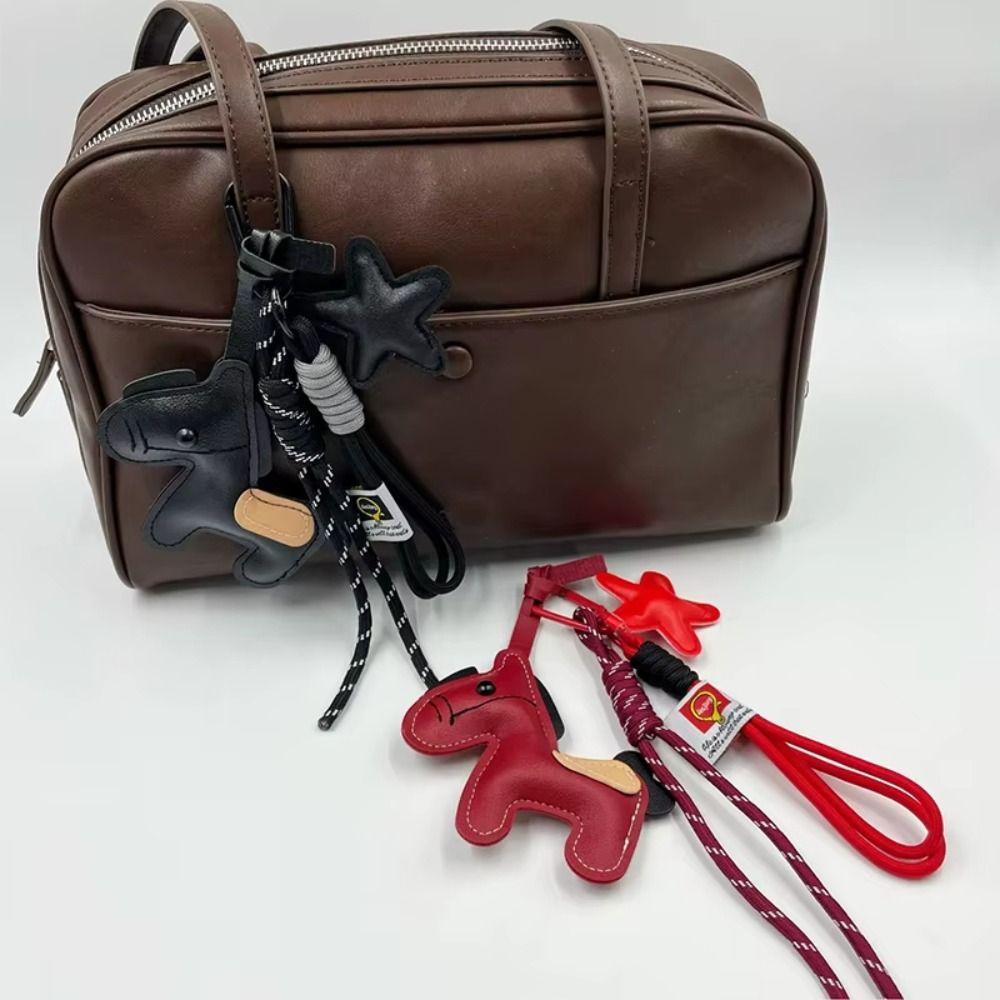 PU Leather Leather Pony Bag Charm Vintage Style Horse Bag Pendant Backpack Decoration