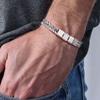Vnox Custom 2-6 Name Beads Bracelets for Men, Never Fade Stainless Steel Cuban Chain Bracelets,Personalize Father's Day Gift Dad
