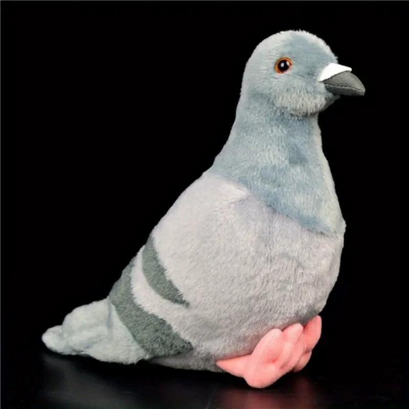 Lebensechte Vogel-Plüschtier-Simulation Weiße Grüne Taube Niedliche Elster Stofftier-Puppe Fotografie-Requisite Festivalgeschenk Weihnachten gray