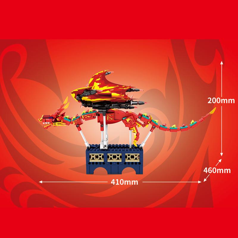 

1359 шт. Блоки для сборки Дракон Пламени Смауг Модель животного Кирпичики Дышащий огнем дракон Игрушка для демонстрации на столе для детей Праздничные подарки