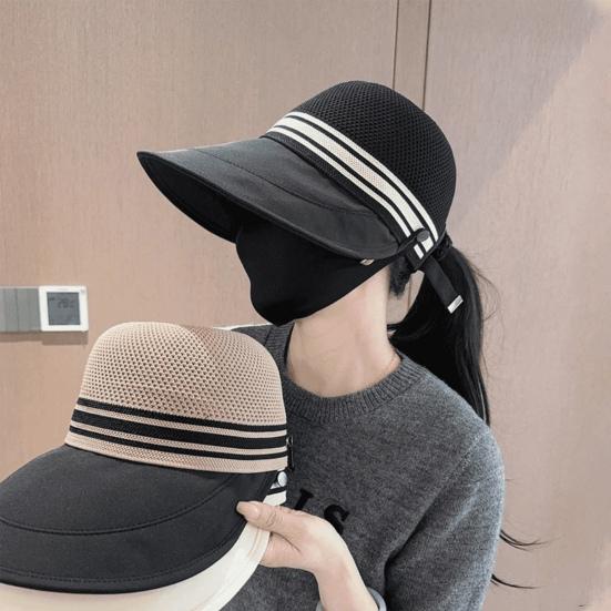 Women Baseball Hat Adjustable Fit Hollow Breathable Wide Brim Summer Hat with Large Brim Cycling Sunshade Fisherman Cap