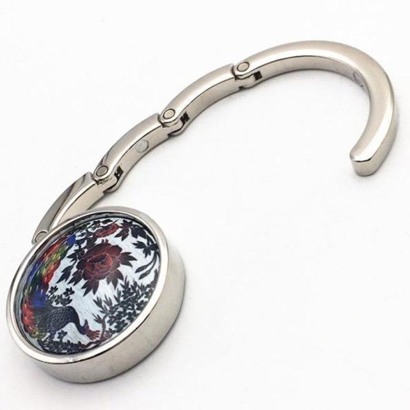 Bolsa dobrável bolsa bolsa gancho cabide suporte borboleta/libélula/pavão presente