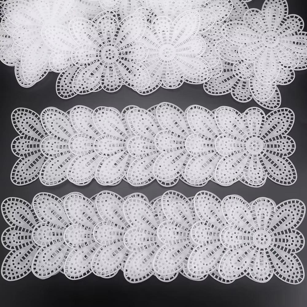 10PCS White Plastic Butterfly Sheet Knitting Board Hexagonal Sheet Crochet Embellishments DIY Weaving Bag Material