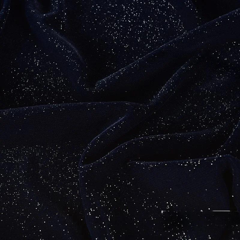 100x140cm Glitter Velvet Starry Fabric Soft and Smooth Woven Non-elastic for Sewing Dress DIY Handmade Velvet Cloth Soft Smooth