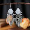 Diamond Alloy Leaf Earrings Ethnic Style Dangle Earrings for Women Multi Color Options Fashion Jewelry Gift