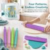 PP Pattern Rolling Pin Non-Stick Cookie Rolling Pin Patterned Dough Roller  Bakery DIY