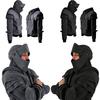 Menn Vintage Maske Albue Button Pullover Langermet hette Sweatshirt Topper Bluse