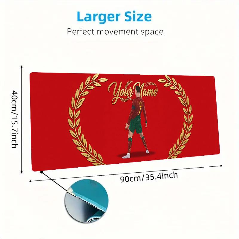 Cr7 Custom Name Large Size Mouse Pad Large Gaming Table Cushion Non-slip Laptop Tablet Big Mousepad XXL Mat Mini PC Playmat With Lock edge