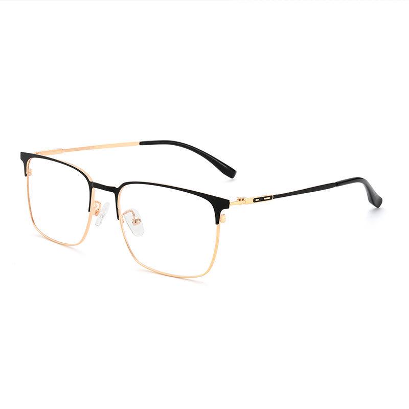 Ultra-Light Men's Metal Eyeglass Frame for Myopia - Large Face Slimming Design