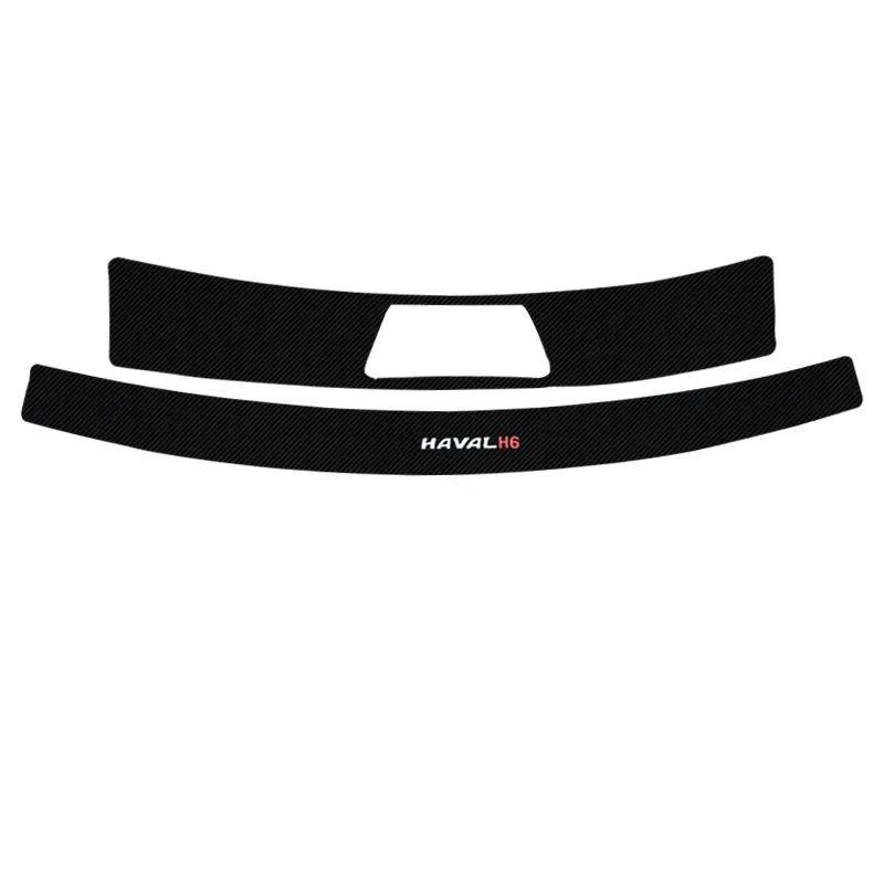 For Haval H6 2021 2022 2023 Car Door Sill Pedal Board Cover Trim Carbon Fiber Rear Bumper Trunk Sticker Auto Accessories