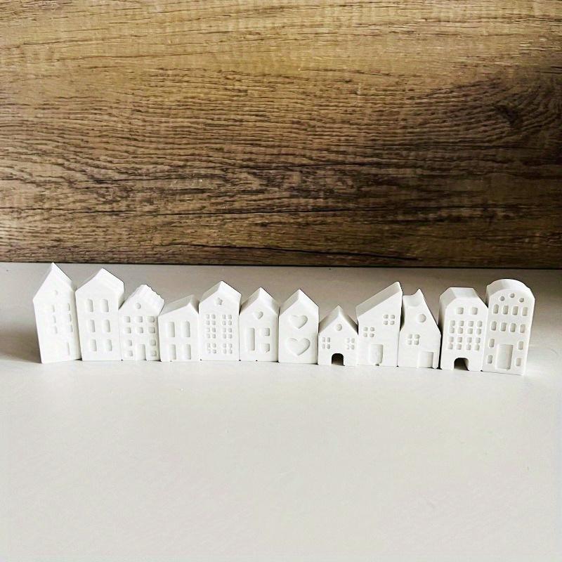 3D Nordic Style Small House Silicone Mold 12-hole House Candle Molds Mini Houses Plaster Concrete Cement Mould Aroma Soap Molds