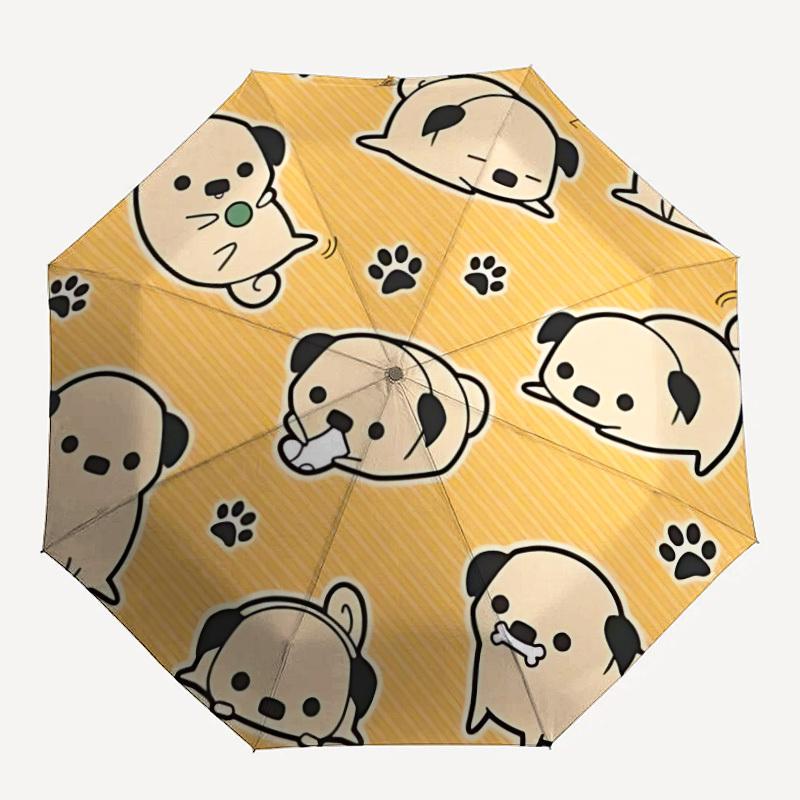 

1pc Pug Pattern Automatic Open/Close Umbrella, Windproof, Folding Compact Umbrella with Lightweight Design for Women/Men062