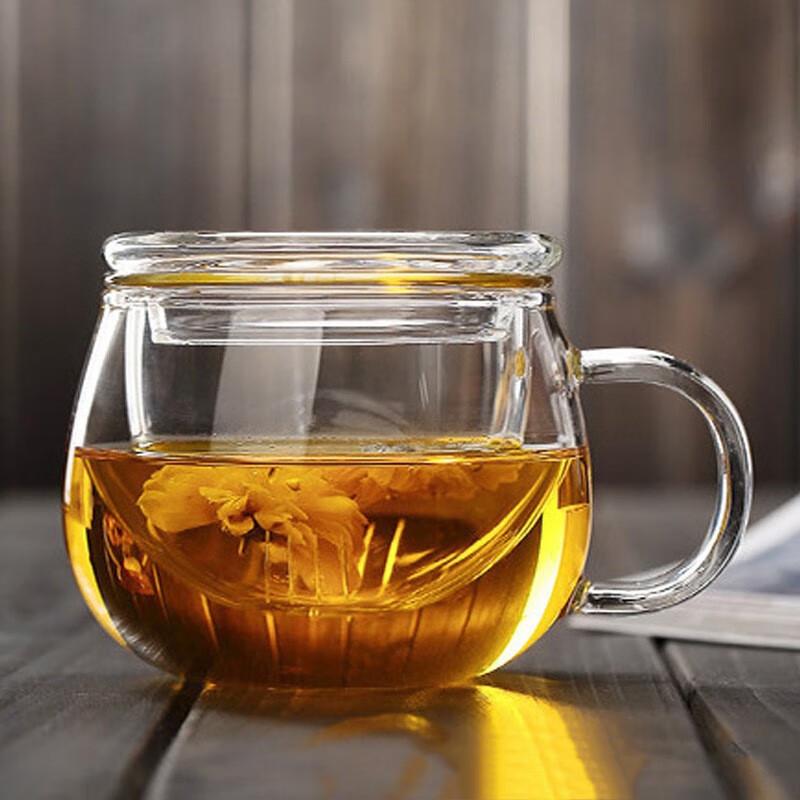 Heat-Resistant Glass Tea Infuser Mug with Bamboo Lid