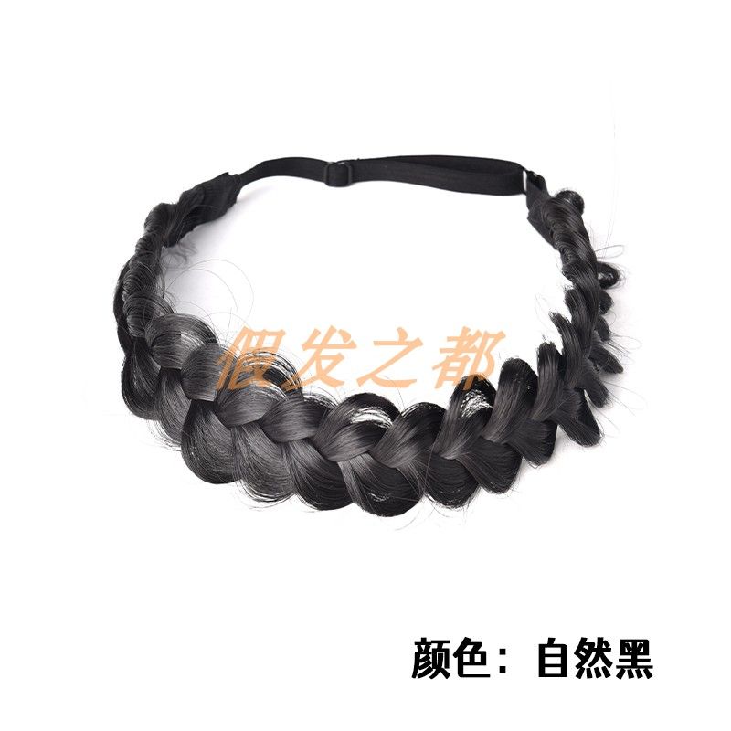 Wig Hair Hoop Female Qianjin Princess High Skull Top Twist Braid Braided Hair Headband Fluffy Artificial Hair Updo Gadget Headdress