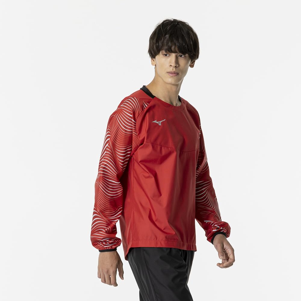 Soccer wear, training shirt, long sleeve, water-repellent, slim silhouette, unisex, adult, Salsa Red, size S (P2MEB020)