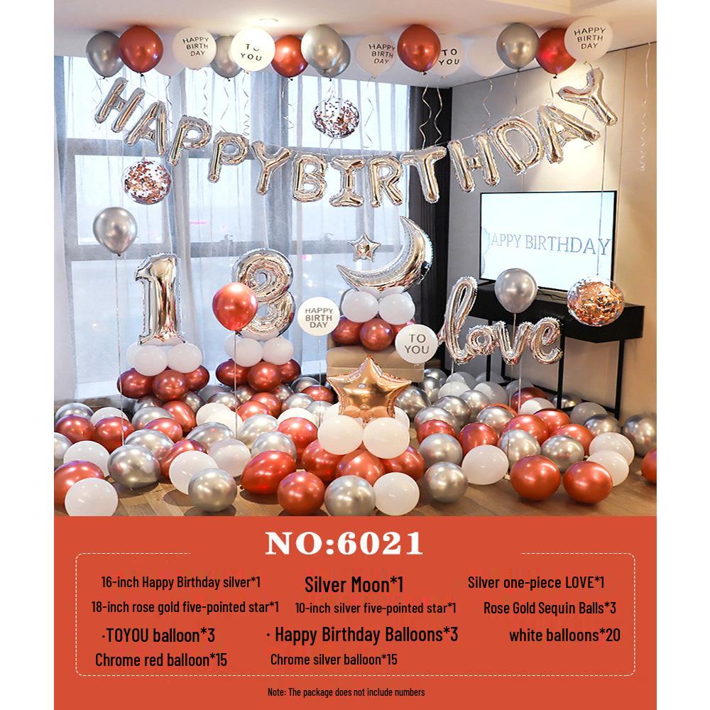 Romantic Birthday Balloon Set: High-End Decorations for Boyfriend or Girlfriend