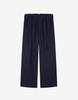Meleugo Maren Belted Double-Pleated Wide Pants [Navy Stripe]
