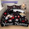 Spooky Christmas Skull Print Bedding Set Personalized Washable Custom 3Pcs Duvet Cover Pillowcases Soft Microfiber Home Bedroom Gift