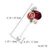 Romantic Cloth Art Fabric Rose Flower Long Needle Brooches For Women Men  Double Floral Imitation Pearl Pins Suit Jewelry