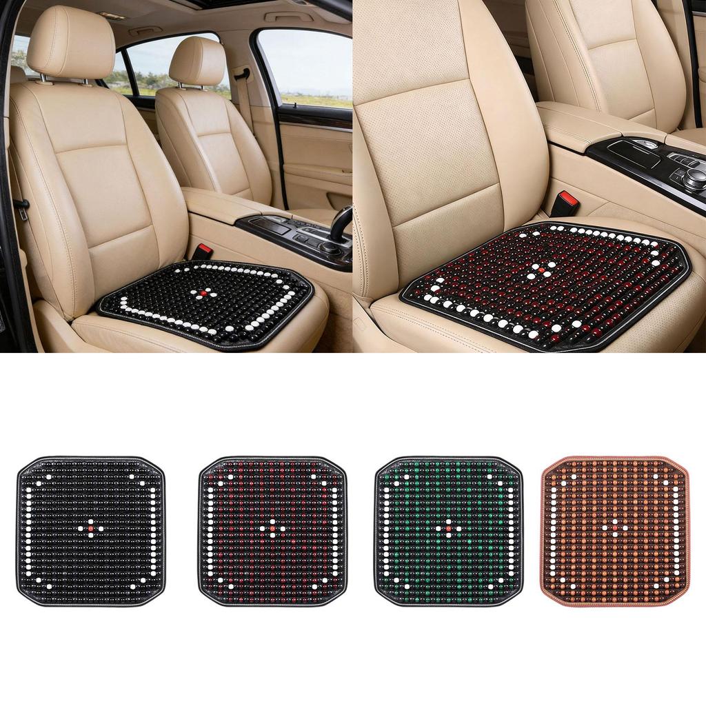 Universal Beaded Car Seat Cushion Square Cooling Pad Ventilated Summer Comfort for Home Office Vehicle Interior