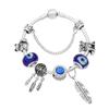 Style SS925 Silver Glass Beads Crystal Feather Dreamcatcher Bracelet With Safety Chain Fine Gift For Women With Cloth Bag