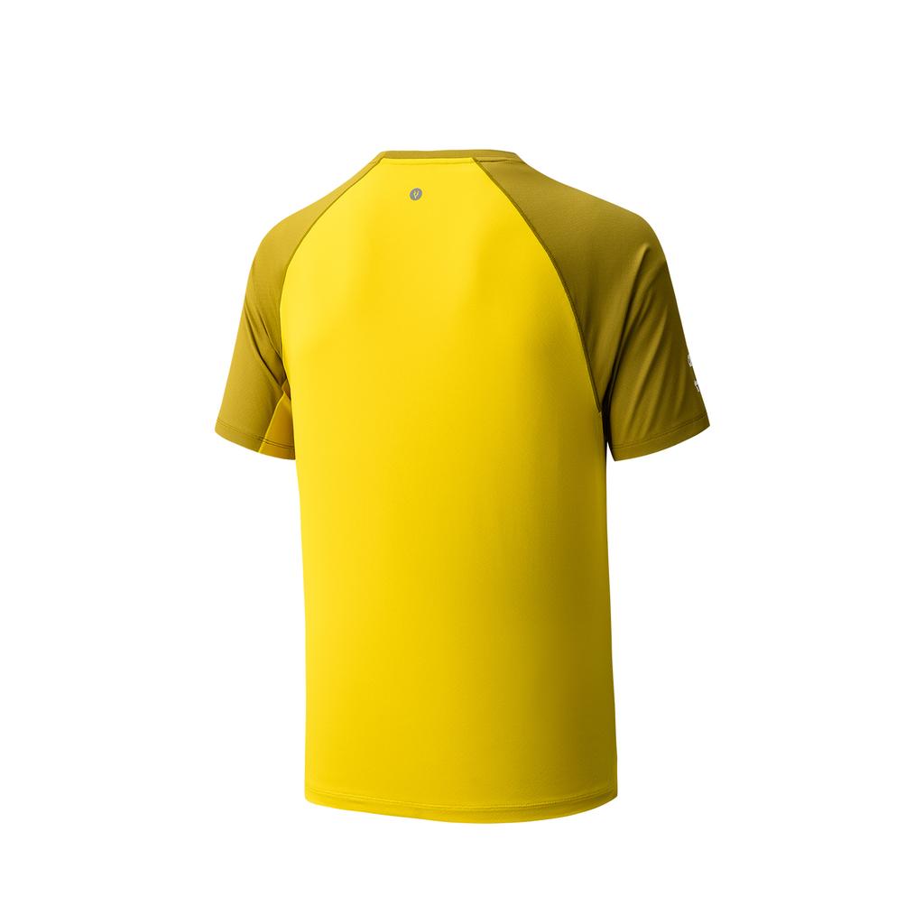 Anta Short Sleeve Knitted T-Shirt Men tops Green Yellow 952625110-2