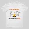 Funny It's All Fun And Games Until Someone Loses A Wiener Graphic Printing 100% Cotton Summer Casual Cool Loose T-Shirt