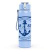 1PC Navy Anchor 1982 Badge Art 750ml Color Plastic Sports Water Bottle Leakproof Flip Straw Lid Suitable for Sports Office Home Use