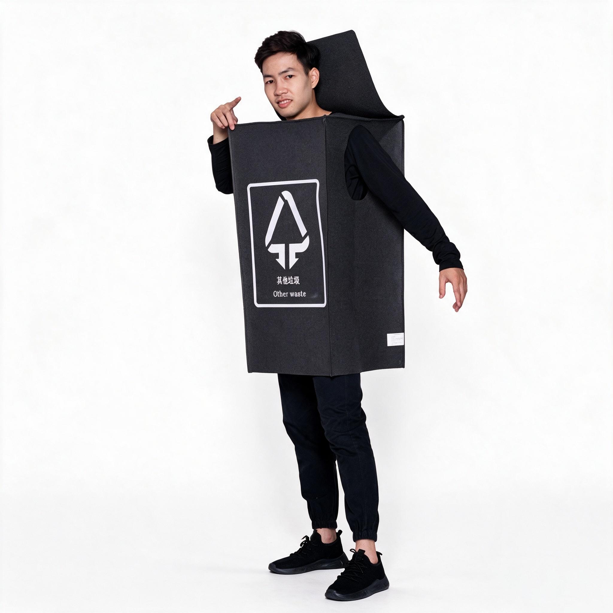 Костюм для ролевых игр Мусорный бак, для взрослых One size fits all adults серый