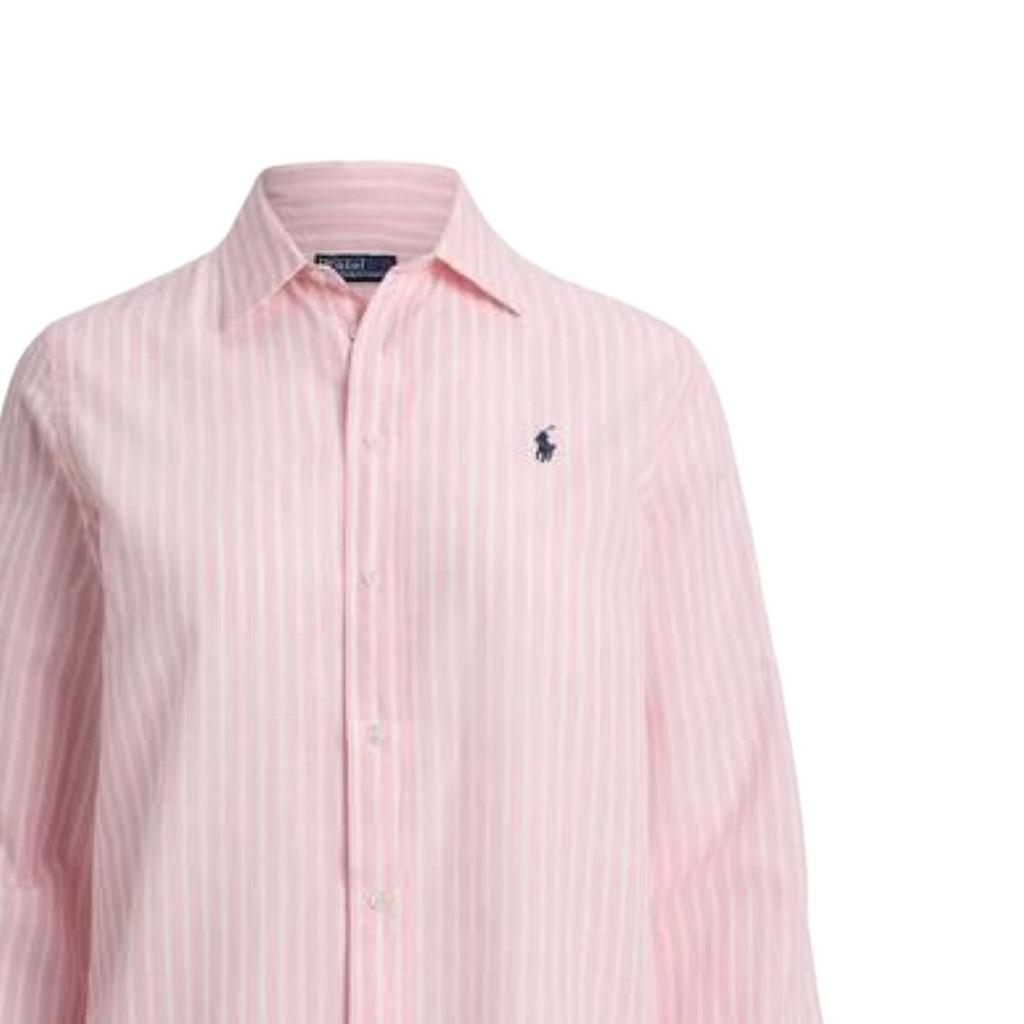 Polo Ralph Lauren Embroidered Cotton Striped Long Sleeve Shirt Women Shirts 211633498-006
