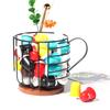 Nordic INS Metal Storage Basket with Lid Handle, Coffee Capsule Fruit Snack Organizer