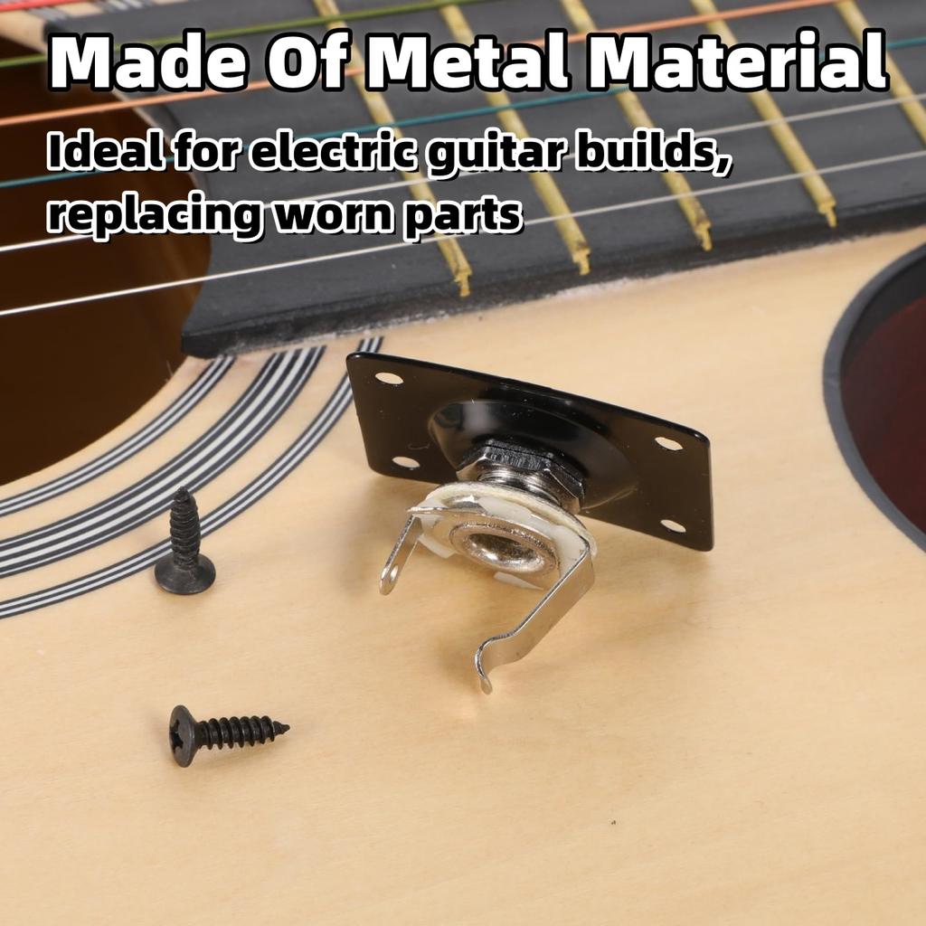 Miwayer Square/Boat Style/Oval Metal 1/4Inch Output Jack Plate Input Jack Socket w/Screws /for Electric Guitar Replacement Parts