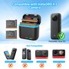 For Insta360 X3 Dual Battery Charger Action Camera Portable Fast Charging Case