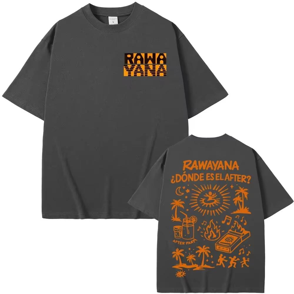 Rawayana ¿Dónde Es El After? Album Graphic T-shirt Vintage Washed Latin Pop Concert Merch Unisex Oversized Crew Neck Cotton Short Sleeve Tee Tops