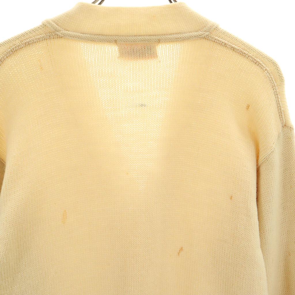 50s Vintage Long Sleeve Lettered Cardigan Beige Men's Used