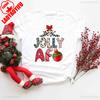 Jolly Af Funny Christmas Holiday Letters Tee Jolliest Humorous New Year Santas Favorite Lamp Bulb Allmatch Graphic Tshirts