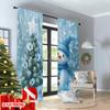 2pcs 2D flat printing Merry Christmas Curtain Cute Snowman Christmas Tree_f (2) Polyester Without Electricity Festive Holiday