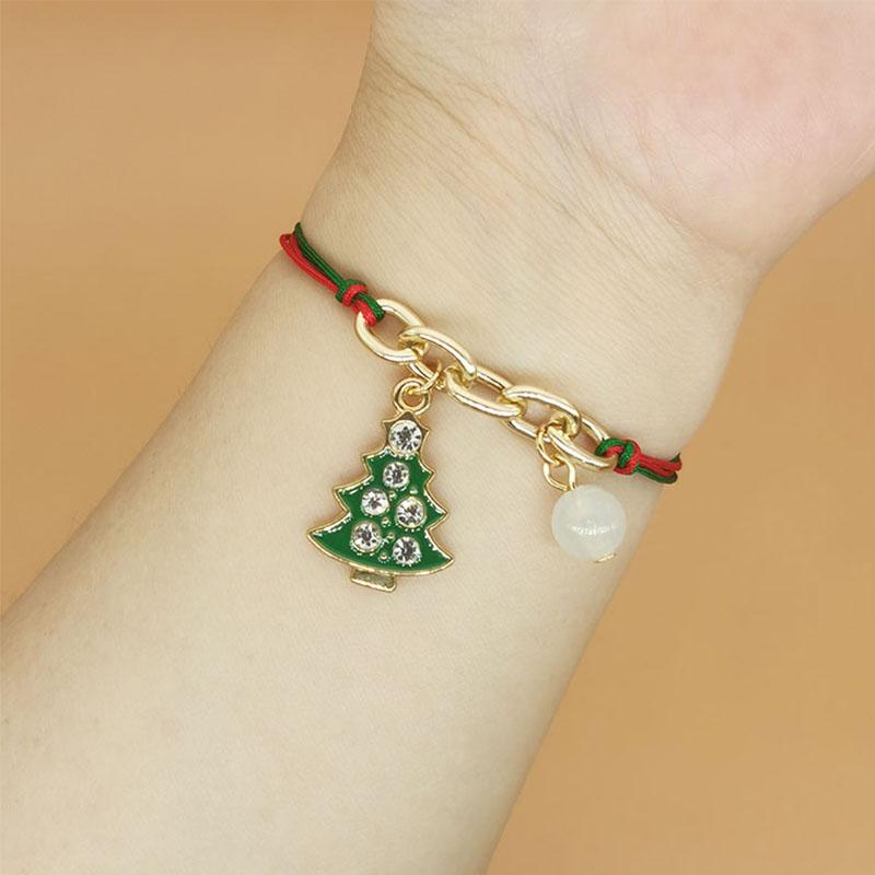 Charm Weave Lanový přívěsek Náramek Elk Sněhulák Slitina Řetízek Nový rok Vánoční dárek Šperky