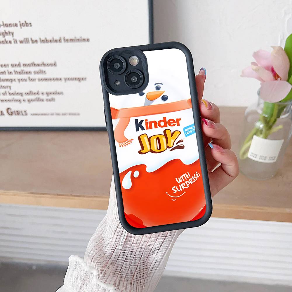 Cute Kinder Surprise Eggs Logo Phone Case For IPhone 16 15 14 Plus 13 12 11 17 Pro Max Pro Soft Cover