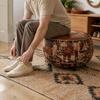 With Wheels Boho Seat Cushion Cover Embroider Craft Storage Bag Storage Leg Bench  Home Use