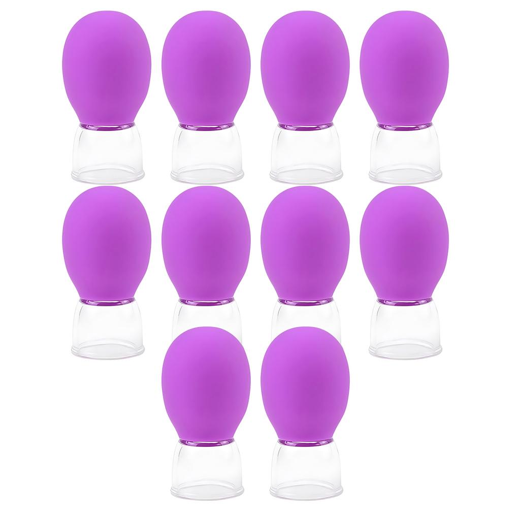 10Pcs Glass Cupping Set Facial Cupping Cups Glass Silicone Cups Vacuum Suction for Face Skin Back Arm Shoulder Muscle