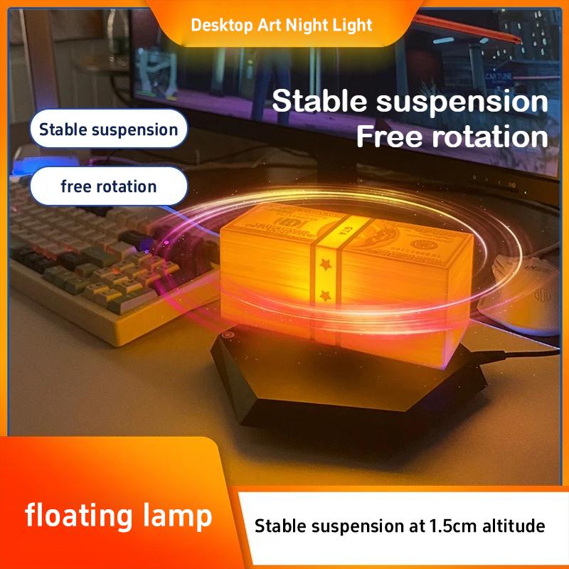 Magnetic Levitation Dollar Luminous Ornaments Children Adults Gifts Home Decor Bedroom Technology Free-Spinning Floating Dollar