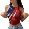 Damenmode Unabhängigkeitstag Print Ärmelloses Basic Tanktop