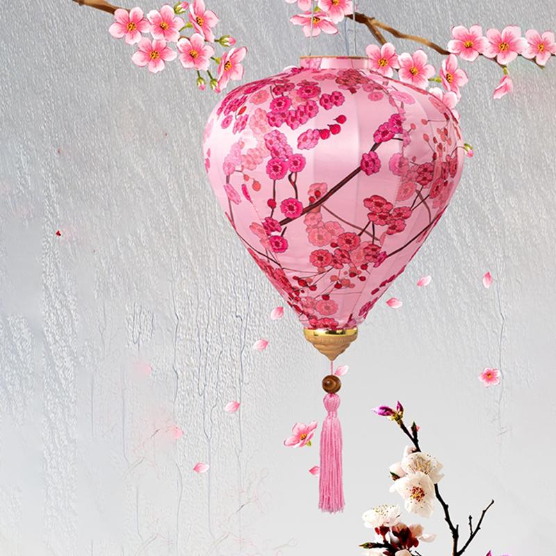 12/14 Inch Chinese Style Traditional Lantern Satin Silk Palace Lantern Vietnam Mid Autumn Festival New Year Party Decor Lanterns